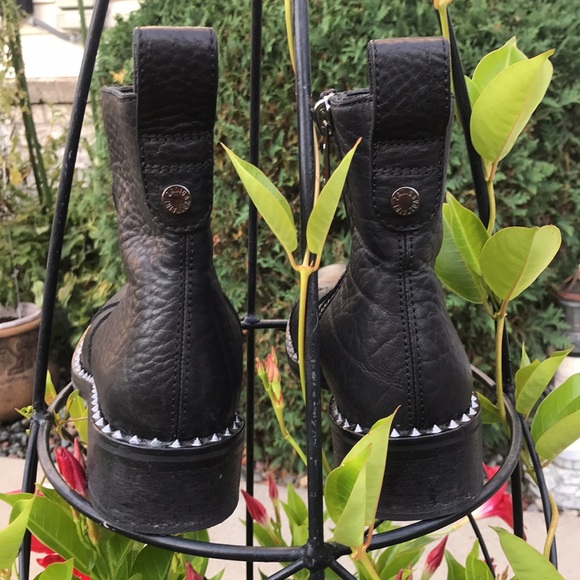 💙Zadig & Voltaire Express Clous Black Leather Ankle Boots - Picture 10 of 16